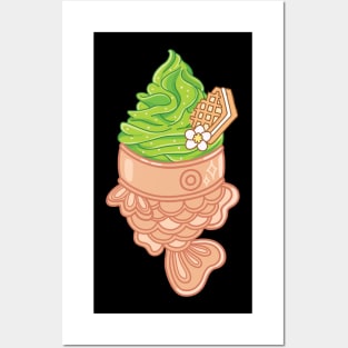 Cute Taiyaki Ice Cream Posters and Art